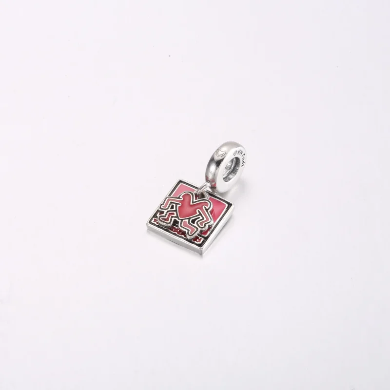 (immagine per) Ciondolo pendente doppio con cuore che cammina Keith Haring™ x Pandora - 792216C - Visualizza 2