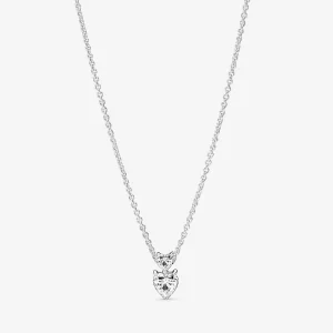 (immagine per) Collana Collier scintillante con pendente a doppio cuore - 391229C01