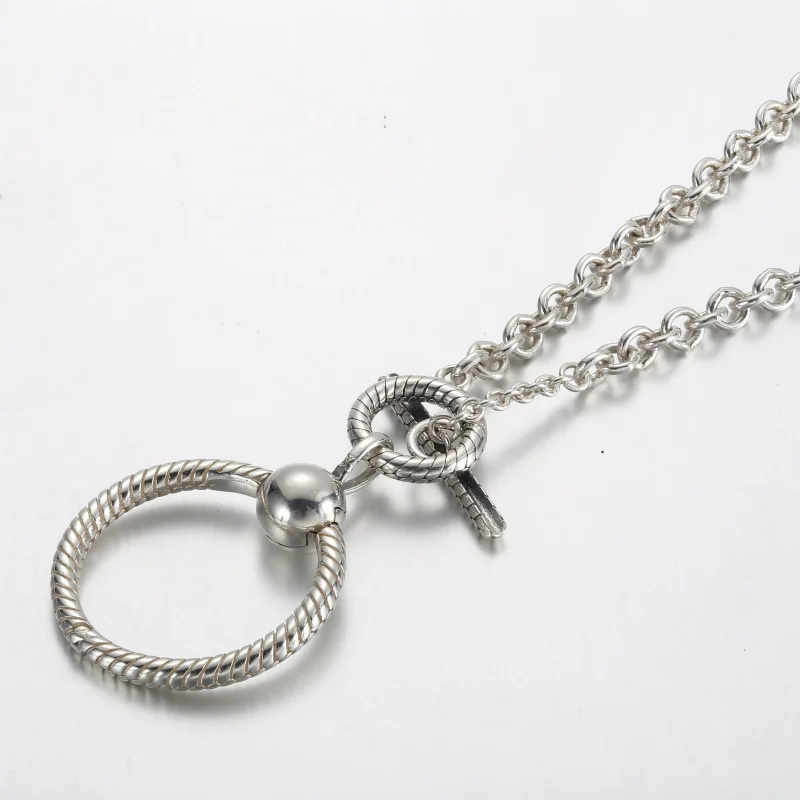 (immagine per) Collana con barra a T con pendente Pandora Moments O - 391157C00 - Visualizza 3