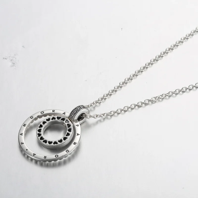(immagine per) Collana e ciondolo con pavé e perline firmati Pandora - 392308C01 - Visualizza 3
