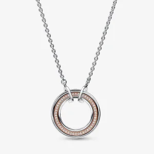 (immagine per) Collana Pandora Signature con logo bicolore e pavé - 382772C01