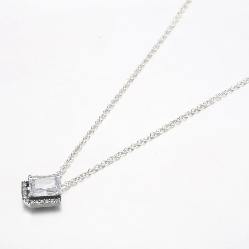 (immagine per) Collana rettangolare scintillante Halo Collier - 392388C01 - Visualizza 2