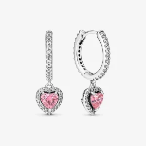(immagine per) Orecchini a cerchio con cuore scintillante Halo - 291445C01