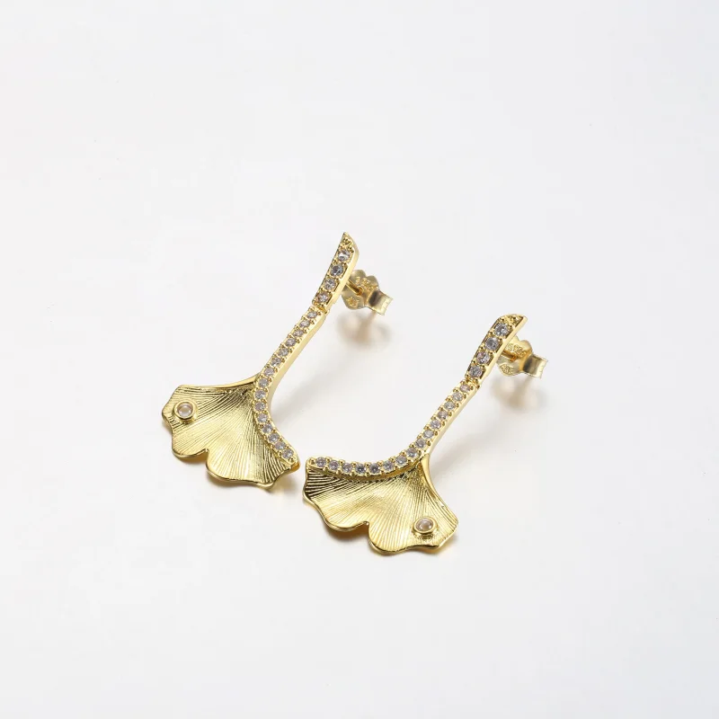 (immagine per) Orecchini pendenti Ginkgo placcati oro 14k - 262440C01 - Visualizza 2