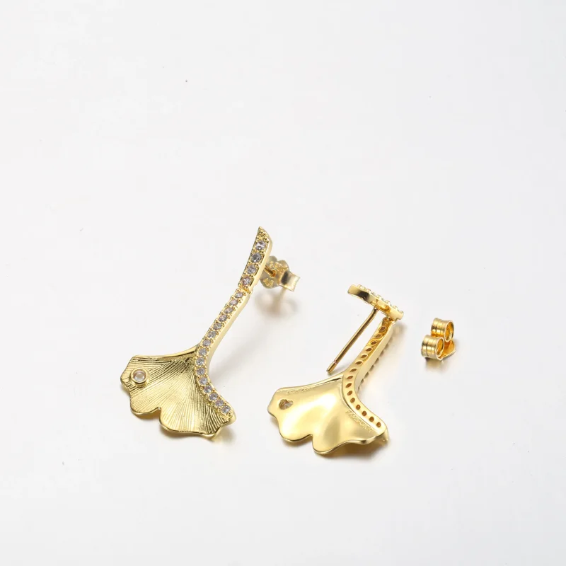 (immagine per) Orecchini pendenti Ginkgo placcati oro 14k - 262440C01 - Visualizza 3