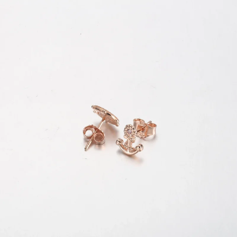 (immagine per) PANDORA Oro Rosa Orecchini a Bottone Timone e Ancora Lucenti - P-D-3739 - Visualizza 4