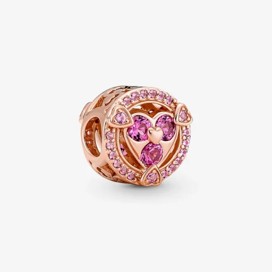 (immagine per) Rivela il tuo amore, Charm PANDORA con bottone a forma di cuore scintillante - 780796C02