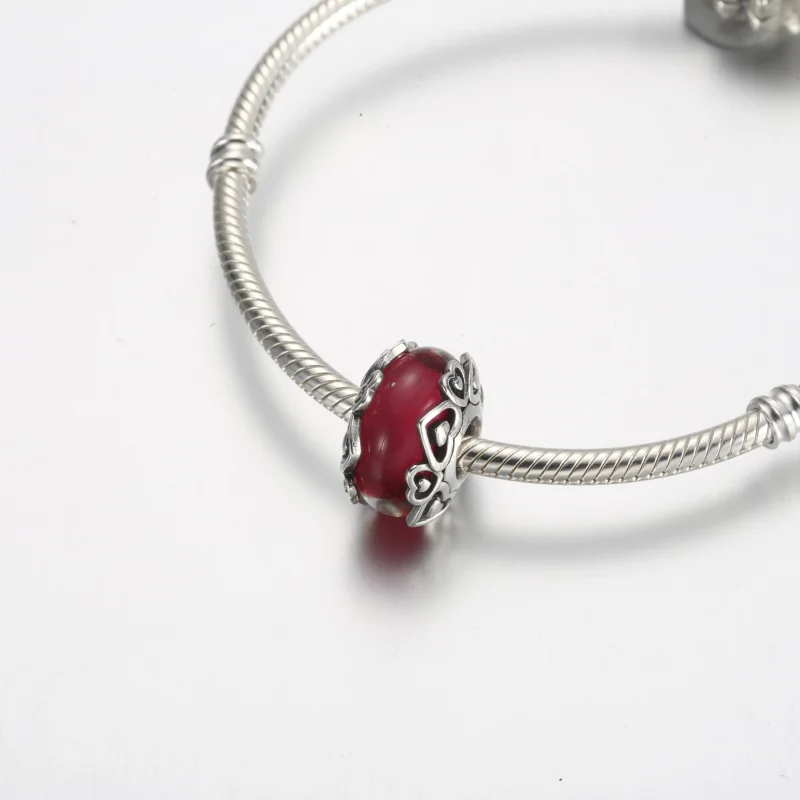(immagine per) Rivela il tuo amore Charm PANDORA in vetro di Murano rosa - 791159C00 - Visualizza 4