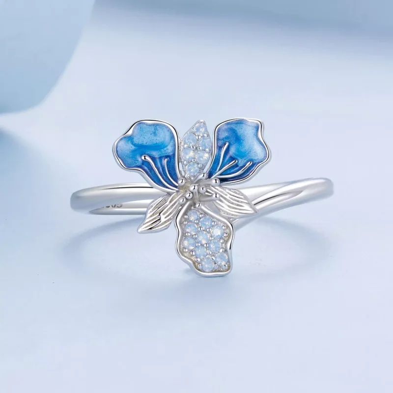 (immagine per) Anello con iris blu stile PANDORA - BSR509-E - Visualizza 3