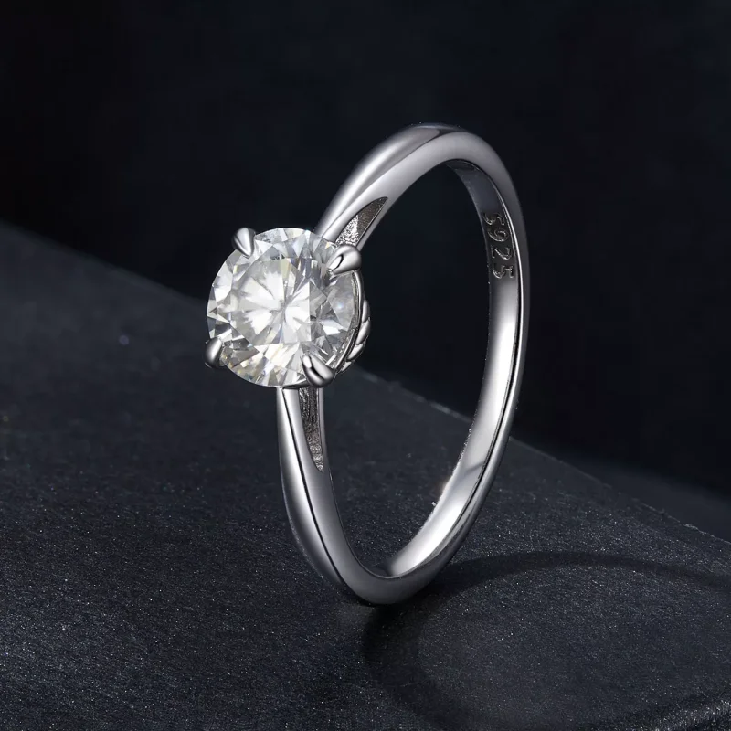 (immagine per) Anello con moissanite scintillante da 1 ct stile PANDORA (un certificato) - MSR0 - Visualizza 2