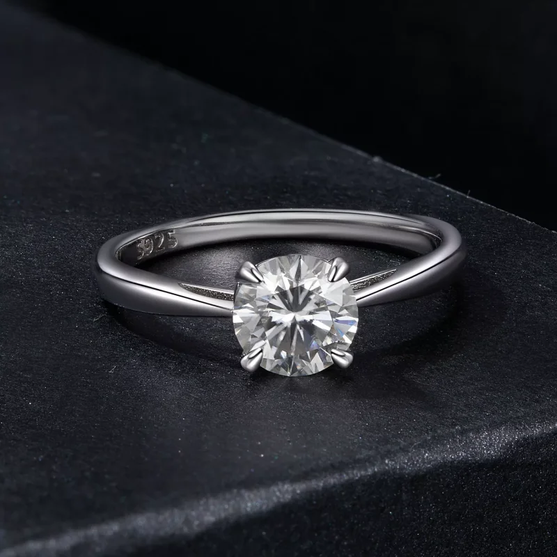 (immagine per) Anello con moissanite scintillante da 1 ct stile PANDORA (un certificato) - MSR0 - Visualizza 3