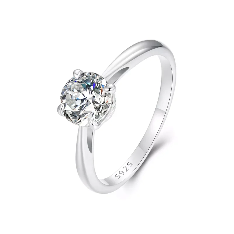(immagine per) Anello con moissanite scintillante da 1 ct stile PANDORA (un certificato) - MSR044