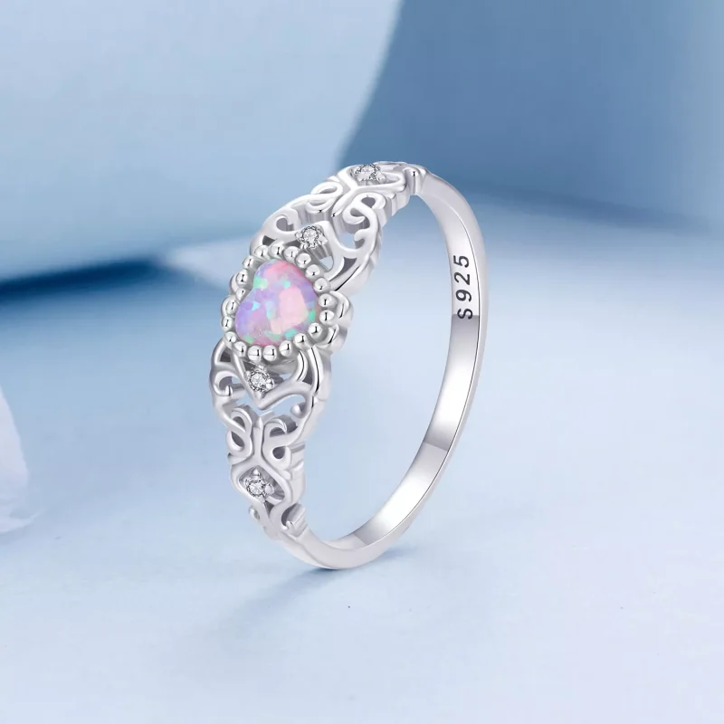 (immagine per) Anello con opale rosa stile PANDORA - BSR512 - Visualizza 2