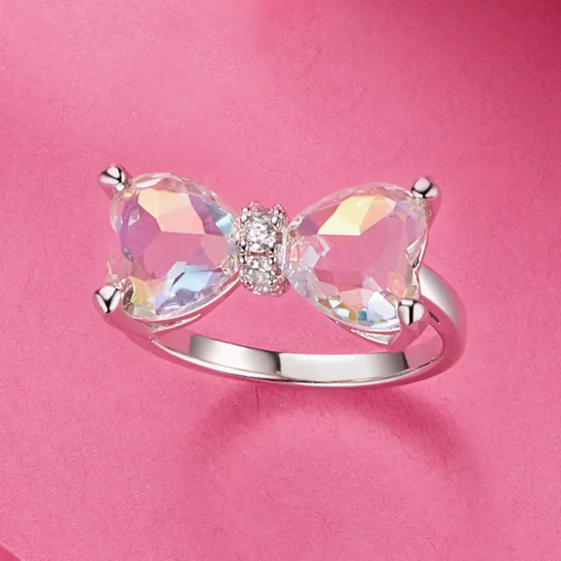 (immagine per) Anello con pietra centrale grande con fiocco in stile PANDORA - SCR1000 - Visualizza 3