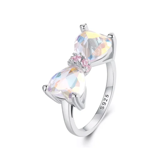 (immagine per) Anello con pietra centrale grande con fiocco in stile PANDORA - SCR1000