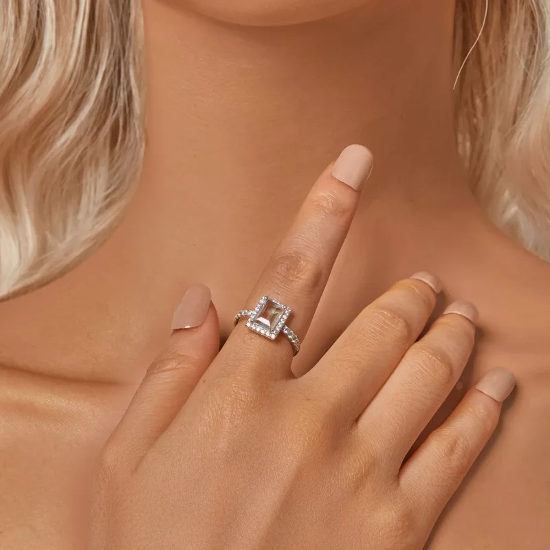 (immagine per) Anello con pietra centrale grande per ragazze in stile PANDORA - SCR999 - Visualizza 5
