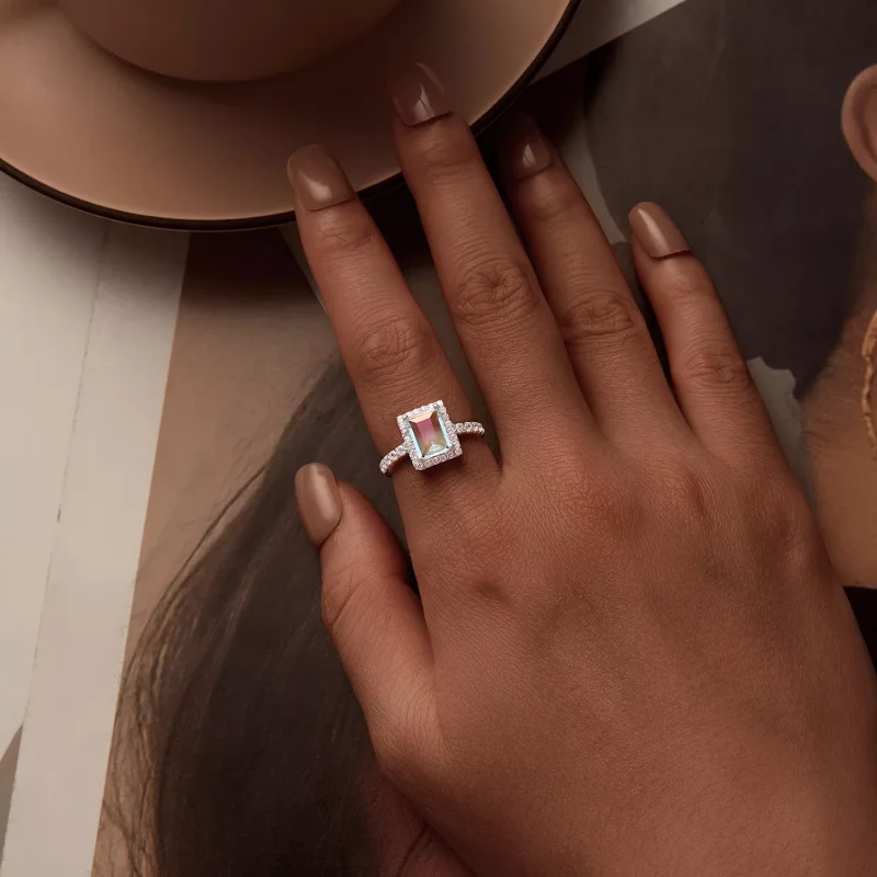 (immagine per) Anello con pietra centrale grande per ragazze in stile PANDORA - SCR999 - Visualizza 6