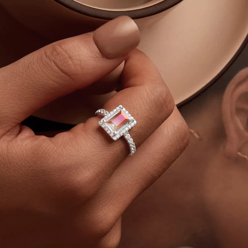 (immagine per) Anello con pietra centrale grande per ragazze in stile PANDORA - SCR999 - Visualizza 7