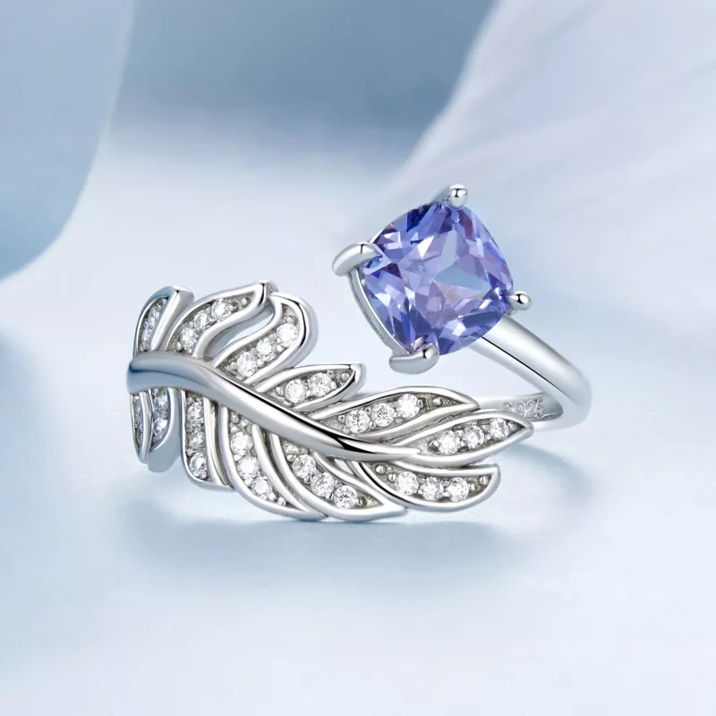 (immagine per) Anello con piuma stile PANDORA - BSR518-E - Visualizza 3