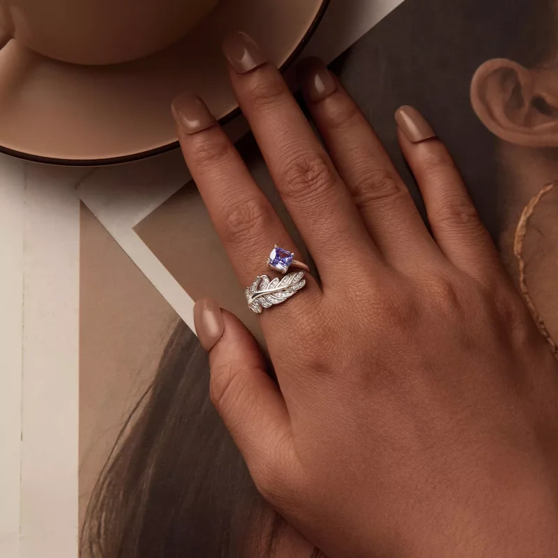 (immagine per) Anello con piuma stile PANDORA - BSR518-E - Visualizza 4