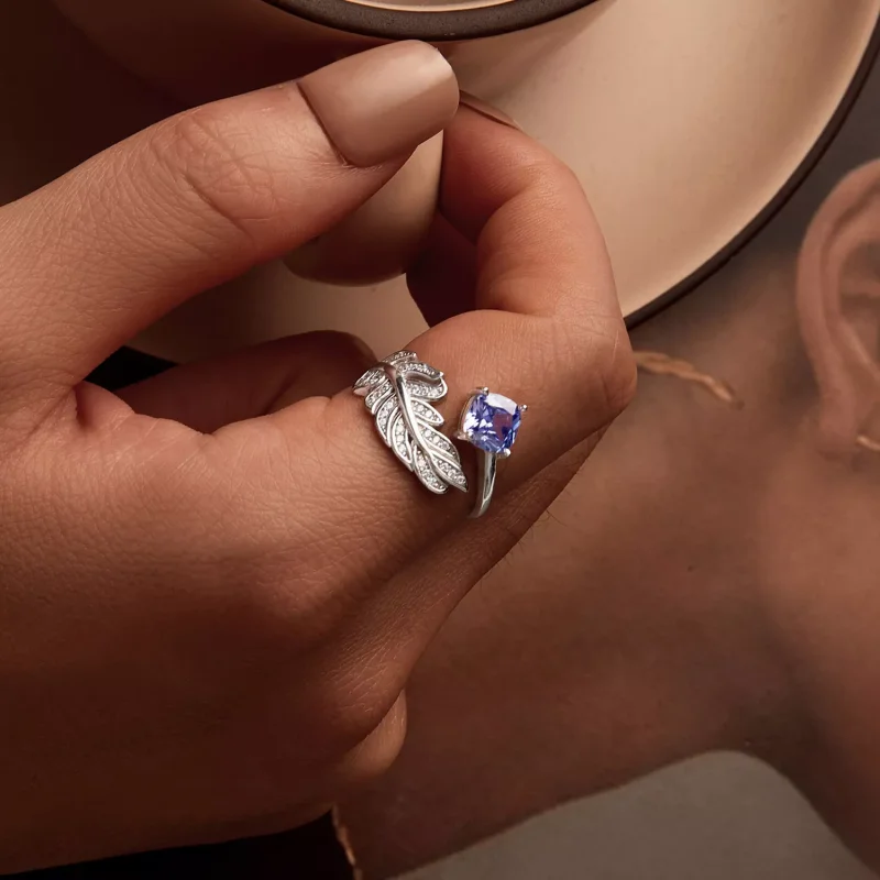 (immagine per) Anello con piuma stile PANDORA - BSR518-E - Visualizza 5
