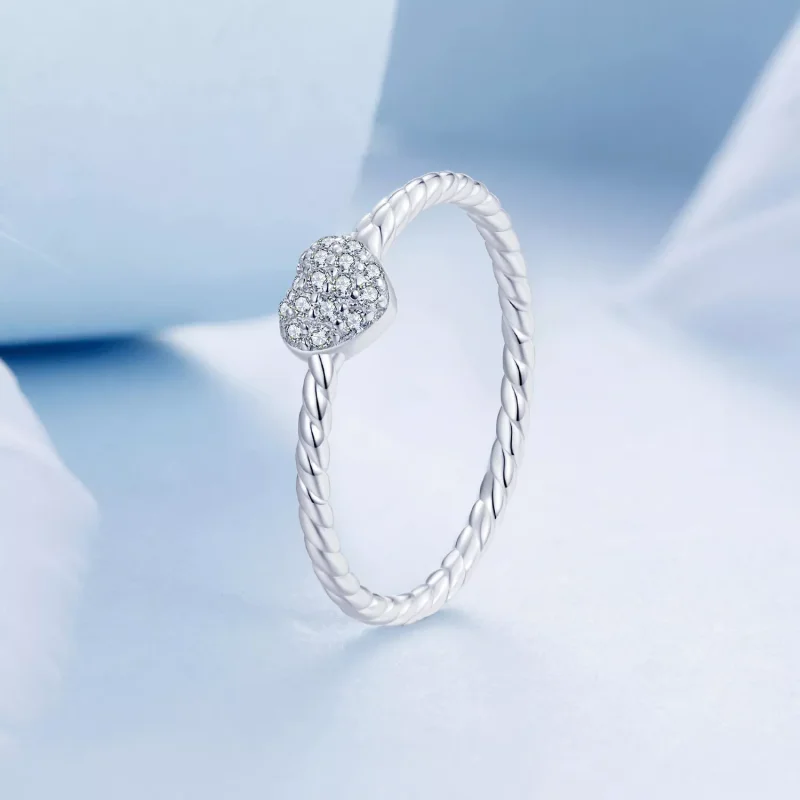 (immagine per) Anello cuore brillante stile PANDORA - BSR516 - Visualizza 2