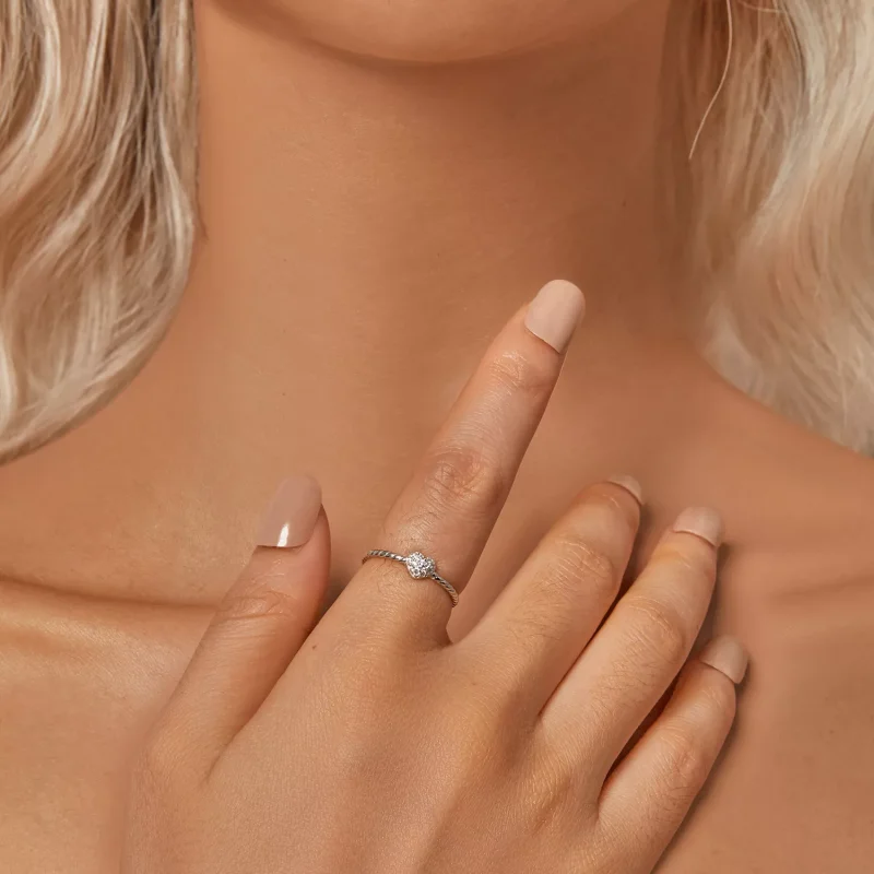 (immagine per) Anello cuore brillante stile PANDORA - BSR516 - Visualizza 5