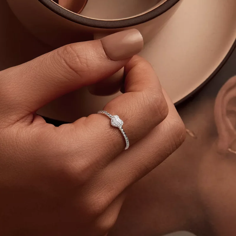 (immagine per) Anello cuore brillante stile PANDORA - BSR516 - Visualizza 7