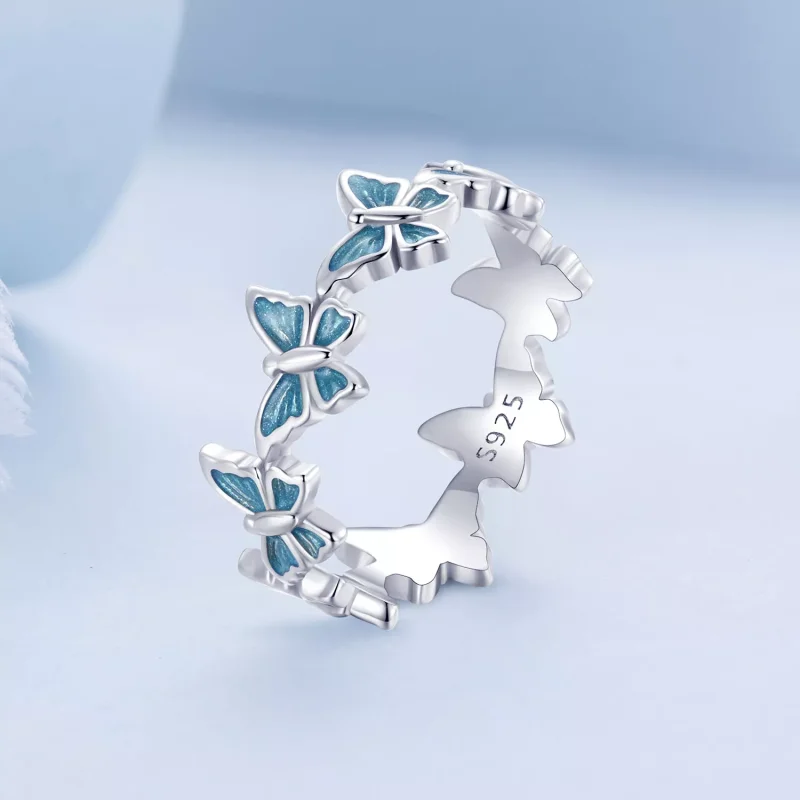 (immagine per) Anello farfalla blu stile PANDORA - BSR508 - Visualizza 2