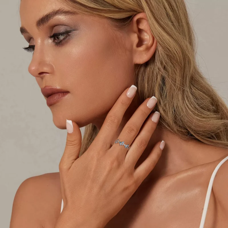 (immagine per) Anello farfalla blu stile PANDORA - BSR508 - Visualizza 4