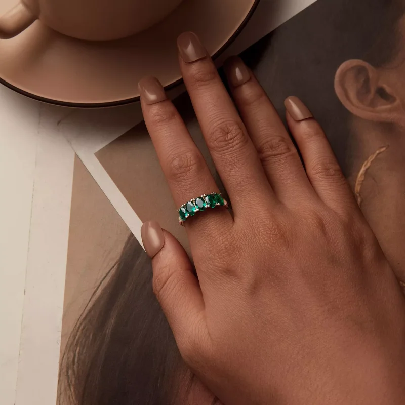 (immagine per) Anello in zirconio verde lussuoso stile PANDORA - BSR522 - Visualizza 6