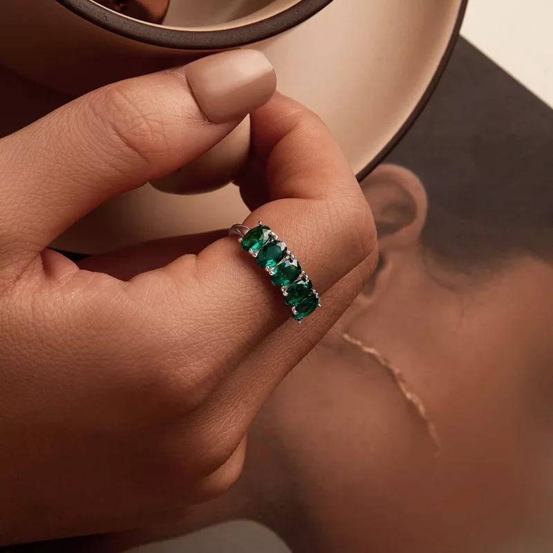 (immagine per) Anello in zirconio verde lussuoso stile PANDORA - BSR522 - Visualizza 7