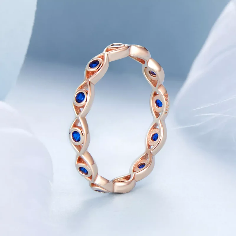 (immagine per) Anello occhio del diavolo in oro rosa stile PANDORA - BSR212-C - Visualizza 2