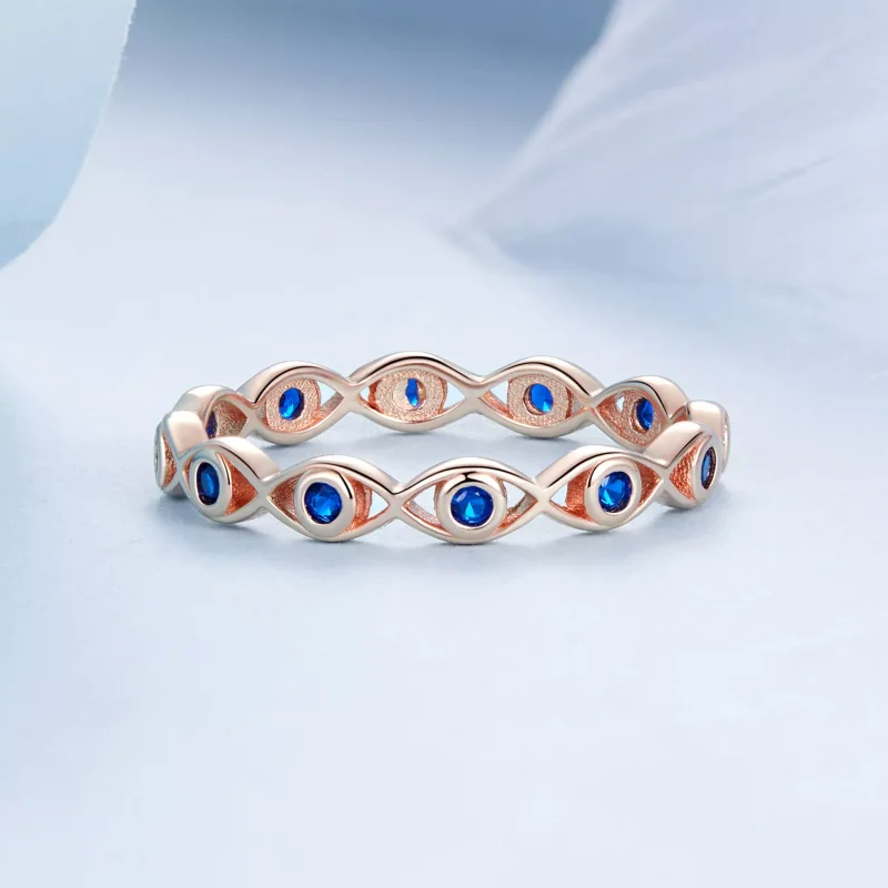 (immagine per) Anello occhio del diavolo in oro rosa stile PANDORA - BSR212-C - Visualizza 3