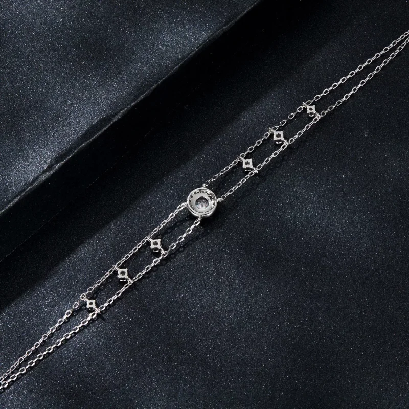 (immagine per) Bracciale con doppia moissanite scintillante stile PANDORA (un certificato) - MS - Visualizza 4