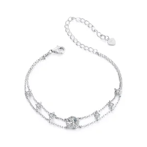 (immagine per) Bracciale con doppia moissanite scintillante stile PANDORA (un certificato) - MSB013