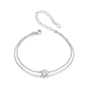 (immagine per) Bracciale in moissanite a doppio strato da 1 ct stile PANDORA (un certificato) - MSB012