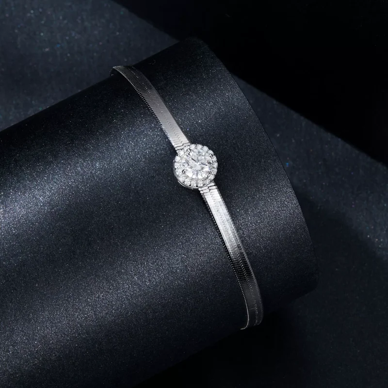 (immagine per) Bracciale in osso di serpente moissanite da 0,5 ct stile PANDORA (un certificato - Visualizza 2