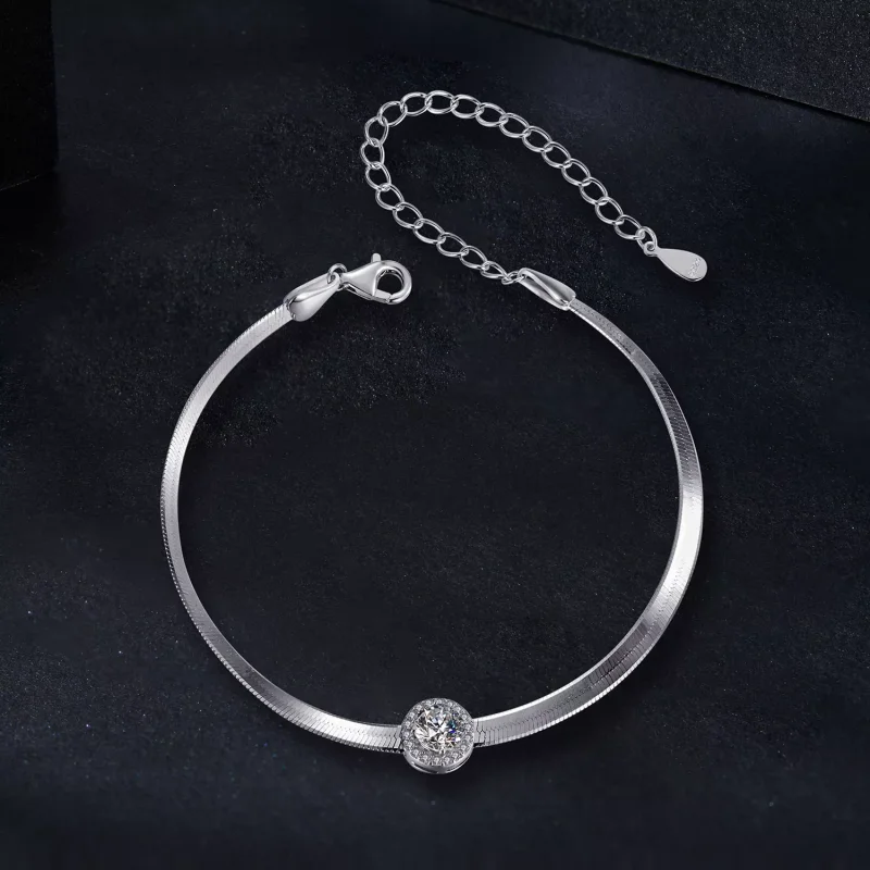 (immagine per) Bracciale in osso di serpente moissanite da 0,5 ct stile PANDORA (un certificato - Visualizza 3