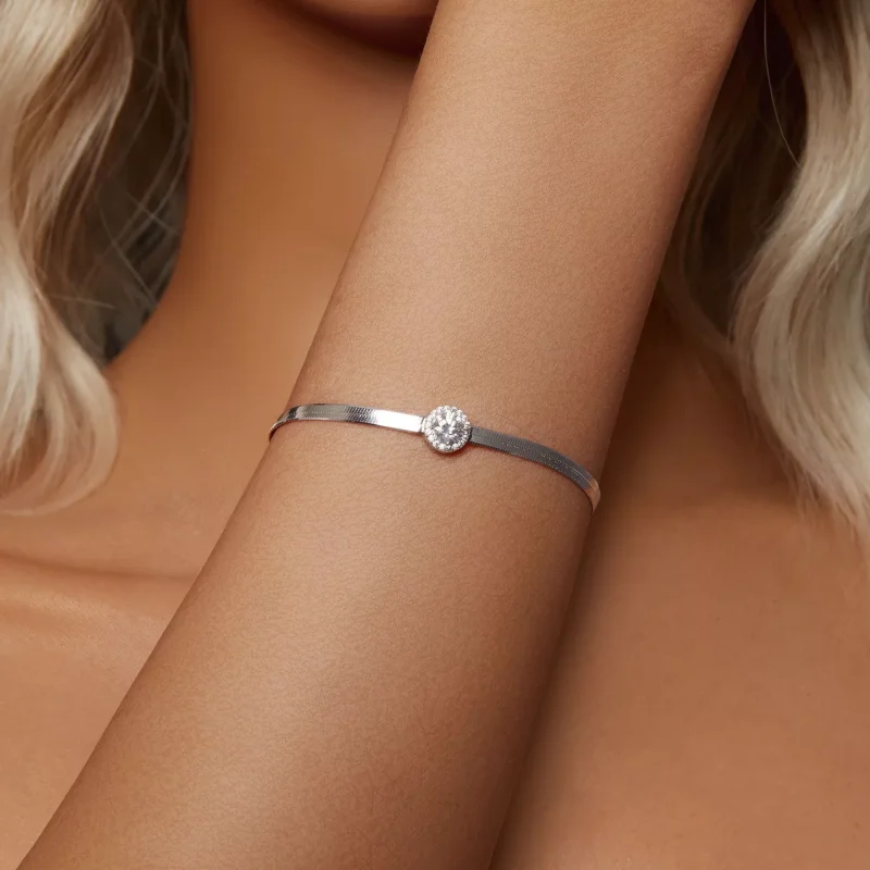 (immagine per) Bracciale in osso di serpente moissanite da 0,5 ct stile PANDORA (un certificato - Visualizza 4