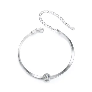 (immagine per) Bracciale in osso di serpente moissanite da 0,5 ct stile PANDORA (un certificato) - MSB011
