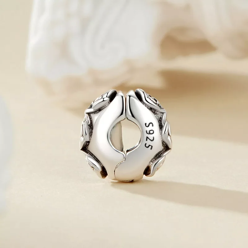 (immagine per) Ciondolo con fibbia di posizionamento rosa stile PANDORA - SCC2706 - Visualizza 3