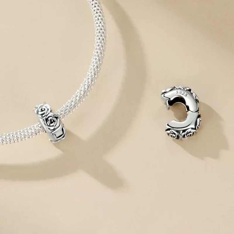 (immagine per) Ciondolo con fibbia di posizionamento rosa stile PANDORA - SCC2706 - Visualizza 4
