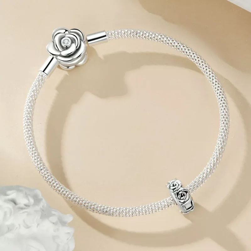 (immagine per) Ciondolo con fibbia di posizionamento rosa stile PANDORA - SCC2706 - Visualizza 5