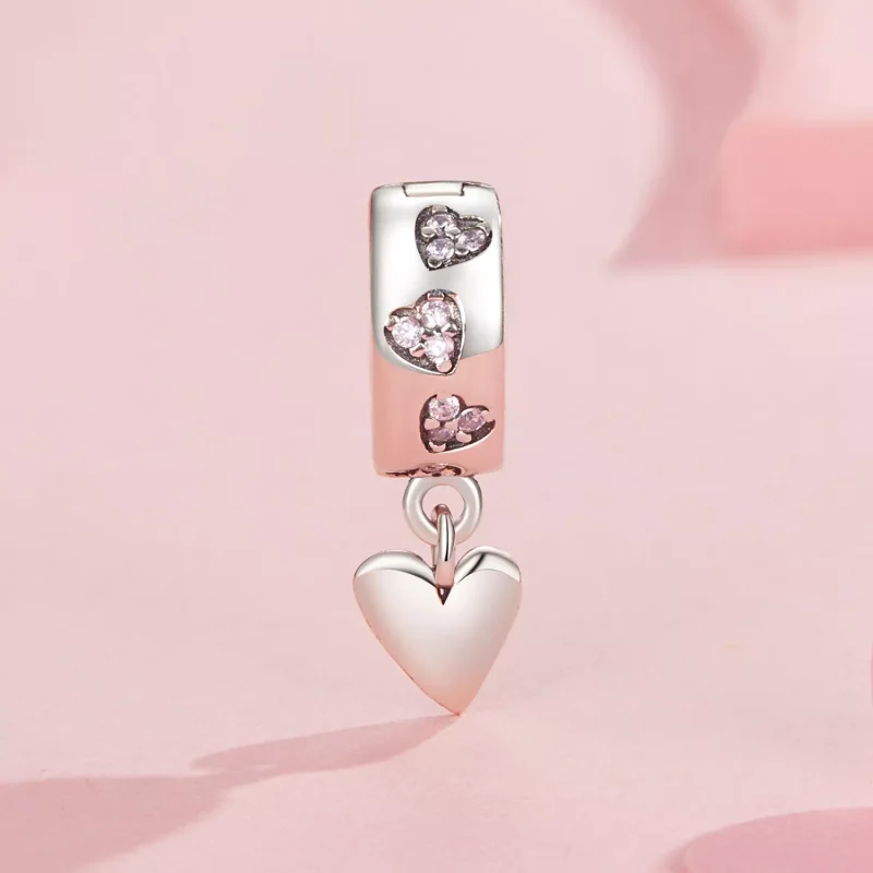 (immagine per) Ciondolo con fibbia in silicone a forma di cuore intelligente stile PANDORA - SC - Visualizza 2