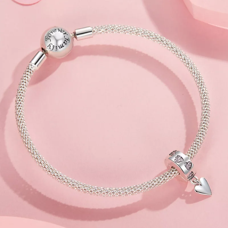 (immagine per) Ciondolo con fibbia in silicone a forma di cuore intelligente stile PANDORA - SC - Visualizza 5