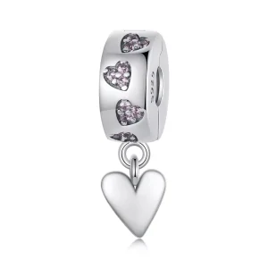 (immagine per) Ciondolo con fibbia in silicone a forma di cuore intelligente stile PANDORA - SCC2694