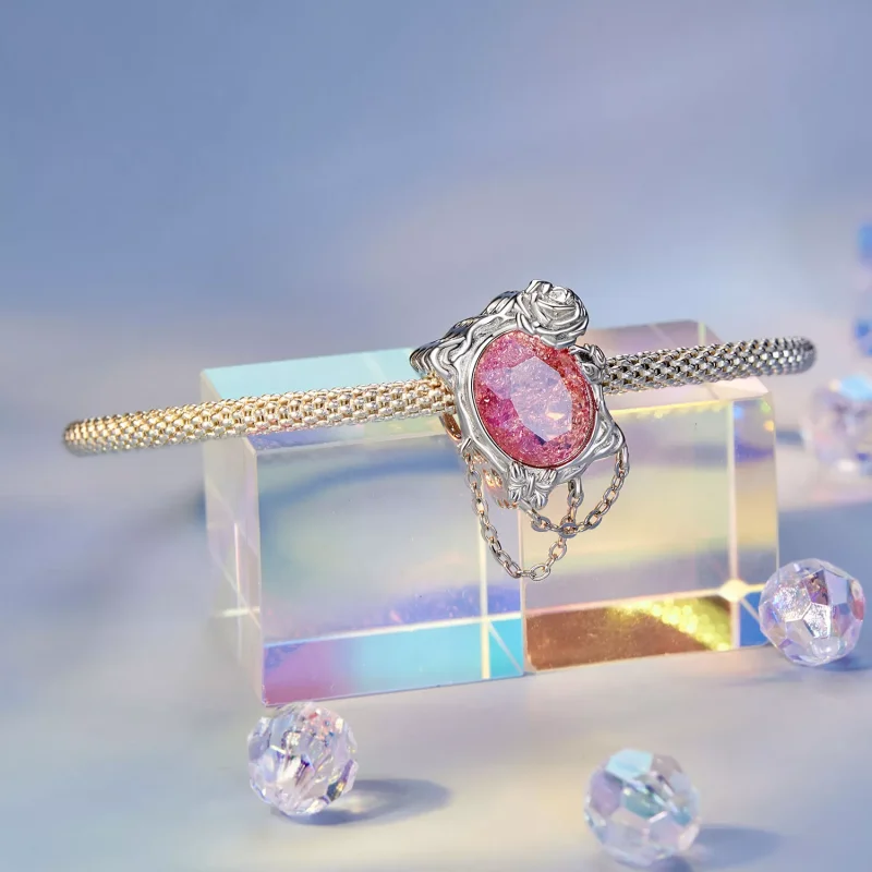 (immagine per) Ciondolo con rosa appassita dipinta a olio in stile PANDORA - SCC2698 - Visualizza 3