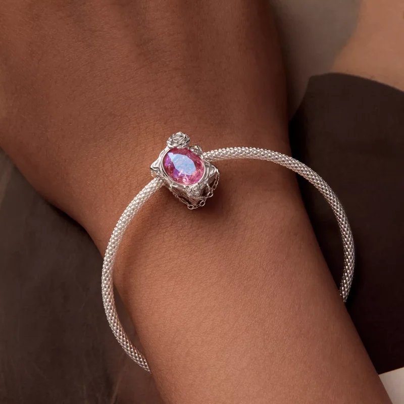 (immagine per) Ciondolo con rosa appassita dipinta a olio in stile PANDORA - SCC2698 - Visualizza 5