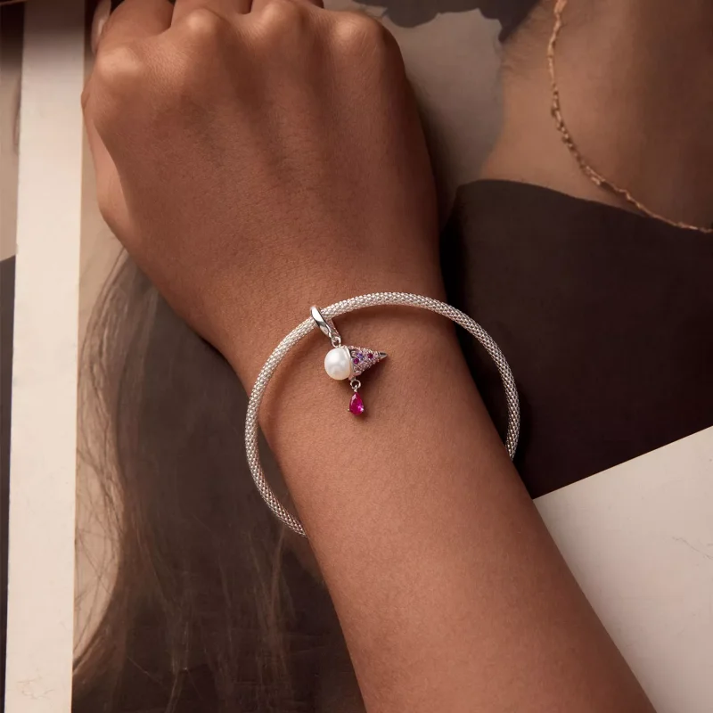 (immagine per) Ciondolo gelato con perle naturali stile PANDORA - BSC962 - Visualizza 5